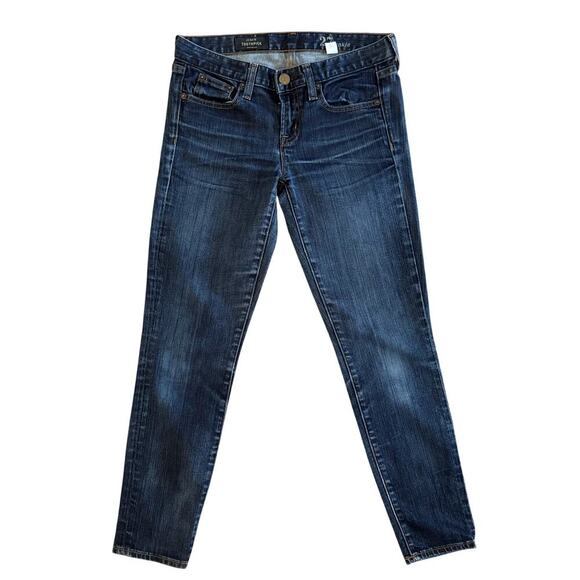 J. Crew Toothpick Jeans Women's Size 27 Blue Ankle skinny Mid rise 1133 - Picture 1 of 11